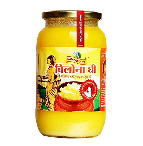 Gavyamart Ghee In Pantry, 100% Pure Kankrej A2 Cow Desi Ghee Non Gmo - Made Using Traditional Bilona Method Ghee - Glass Ghee Ja
