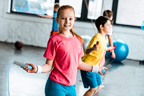 Adjustable Soft Skipping Rope with Skin-Friendly Foam Handles for Kids, Children, Students and Adults, Fitness Jump Rope F...