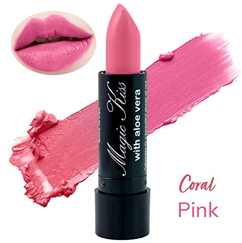 Magic Kiss Pack of 12 Color Changing Aloe Vera Lipstick set, MADE IN USA (Pink)