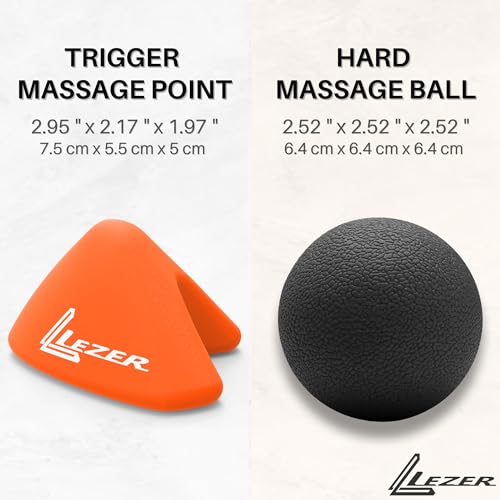 LEZER, Trigger Massage Point, Manual Massage Ball, Muscle Knots Relief Tool, Myofascial Release, Physical Therapy, Plantar...