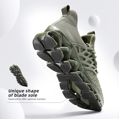 Mens Slip on Walking Shoes Running Blade Tennis Casual Fashion Sneakers Comfortable Non Slip Gym Athletic Sport Trainers