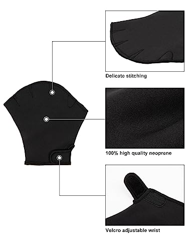 FitsT4 Sports Aqua Gloves Webbed Paddle Swim Gloves Fitness Water Aerobics