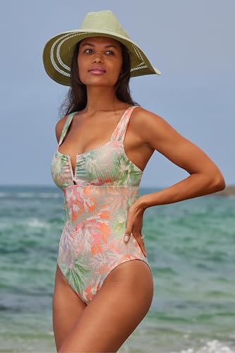Becca Womens Coral Reef One Piece Swimsuit, Adjustable, Bathing Suits for Women
