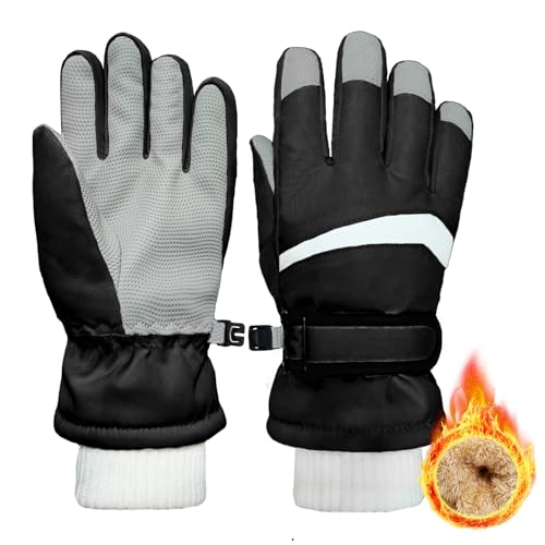 Kids Winter Snow Ski Gloves for Boys Girls Children Snowboard Waterproof Thermal Fleece Gloves for Cold Weather