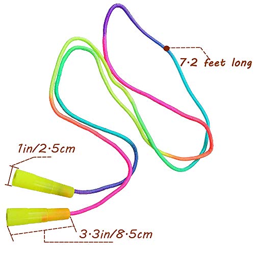 10 pcs Rainbow Jump Rope Set Durable Nylon Skipping Ropes,Safty Vibrant Jumping Ropes for Girls or Boys Physical Education...