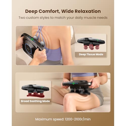 BOB AND BRAD A1 4-Head Massage Gun Deep Tissue, FSA Eligible/HSA Eligible, 4X Pain Relief Efficiency, Replaceable Massager...