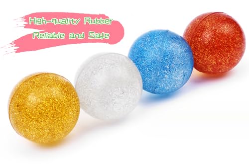 Kikeep Large Bouncy Ball 45mm for Kids Glitter Bounce Balls Party Favors Super Bouncy Balls Gift for Kids Rubber Super Bou...