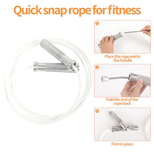 Stainless Steel Handle 2LB Weighted Jump Rope for High-Intensity Workout Fitness, Tangle-Free Ball Bearing Speed Jump Rope...