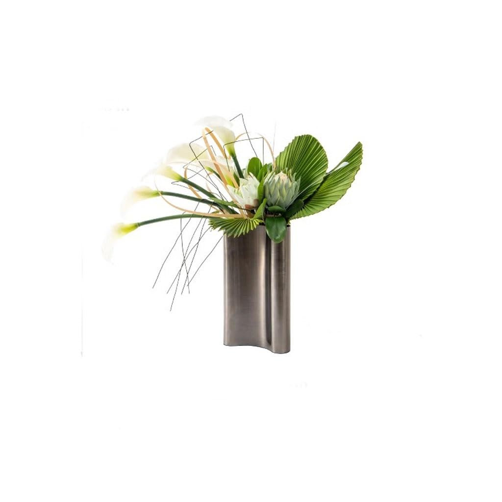 XUNTING Artificial Plants Indoor Light Luxury Simulation Flower Art Set Decoration Dining Table Living Room Negotiation Table Sales Office Decoration Flower Arrangement Plants Decor(B)