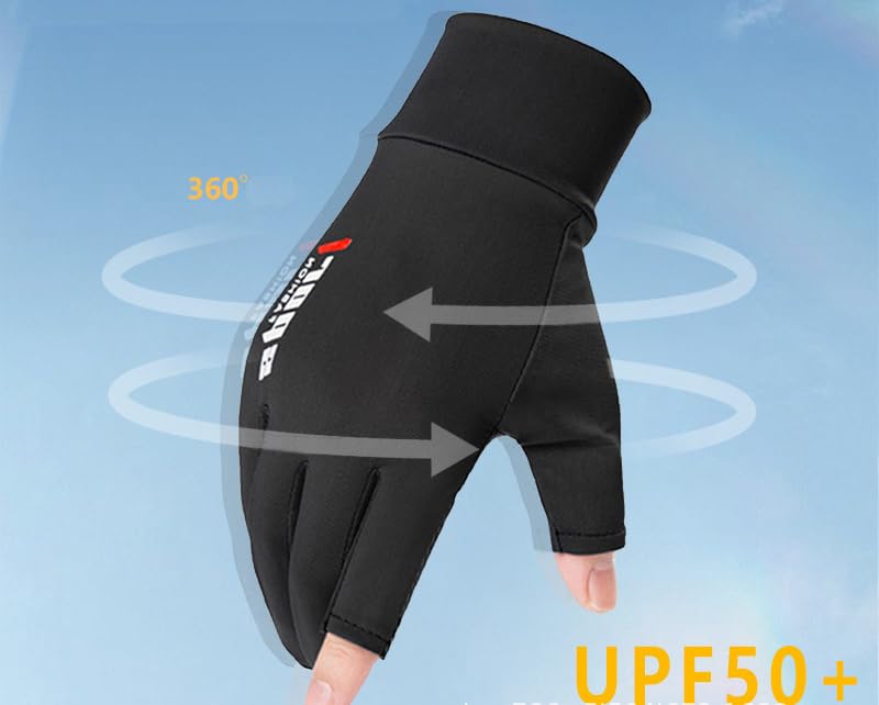 OVOY Sun-UV-Protection-Gloves for Men Women Fingerless Driving Gloves Non-Slip Half Finger Hiking Workout Gloves for Outdoor