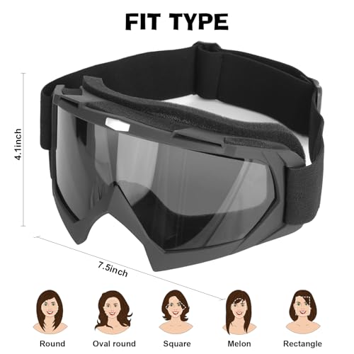 Motorcycle Goggles, Dirt Bike Goggles ATV Offroad Riding Motocross Protective UTV Helmet Glasses for Adults Youth Kids