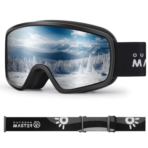 OutdoorMaster Kids Ski Goggles OTG Snowboard Goggles with 100% UV Protection Kids Snow Goggles for Boys Girls Toddler
