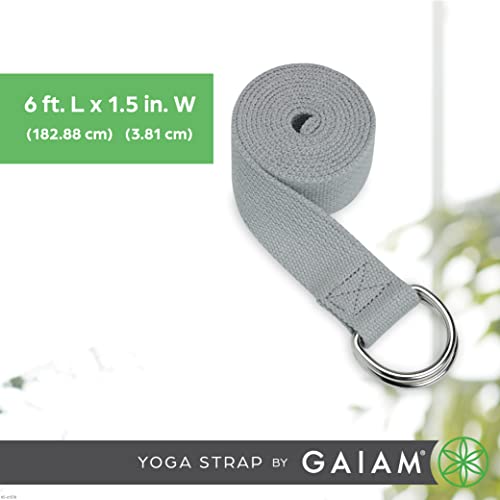Gaiam Yoga Strap Premium Athletic Stretch Band with Adjustable Metal D-Ring Buckle Loop | Exercise & Fitness Stretching fo...