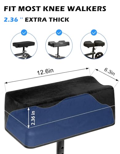 JOYTUTUS Knee Scooter Cushion Cover, Knee Scooter Pad for Comfort, 2.36" Thick Memory Foam Cushion Knee Walker Accessories...
