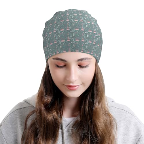 Romantic Paris Eiffel Tower Bycicle Print Winter Beanie Hat Men Women Soft Lightweight Thermal Cap for Outdoor Skiing Wear...