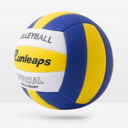 Runleaps 6 Pack Volleyballs, Waterproof Indoor Outdoor Volleyball for Beach Game Gym Training with Pump (Official Size 5)