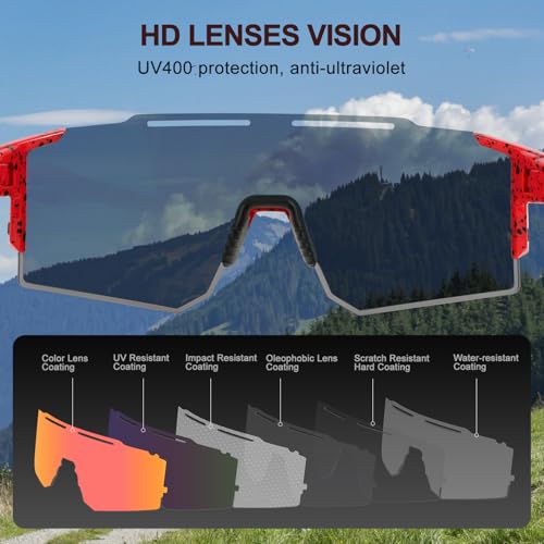 IX INOXTO Sports Sunglasses for Men Women Cycling Sunglasses Lightweight TR90 Frame UV400 Protection Goggles for Baseball Run