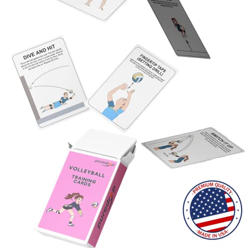Puredrop Volleyball Training Equipment Aid Cards: Great Training Drills for Solo Practice for Volleyball Players. Coach Ex...