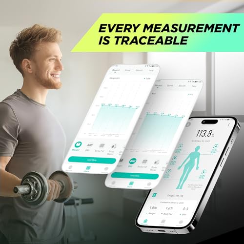 RunStar Scale for Body Weight, 8 Electrodes High Accurate Rechargeable Composition Analyzer with BMR Index Body Fat Digita...