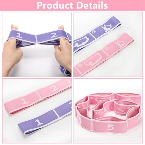 Faswin 4 Pcs Stretch Strap for Kids, Dance Training Elastic Band for Children Gymnastics, Stretch Bands Yoga Stretching St...
