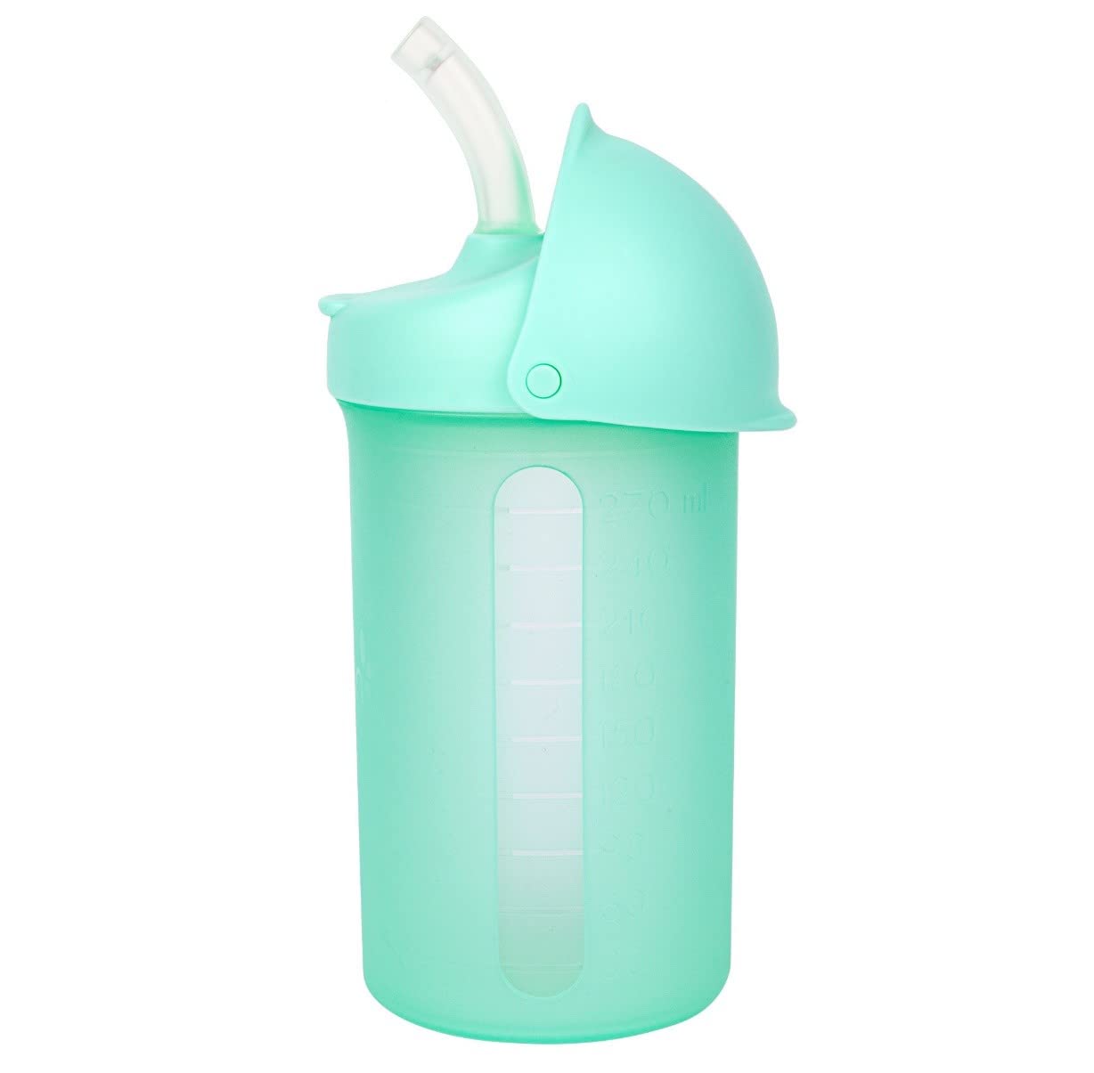 Boon Swig Insulated Silicone Straw Sippy Cup - Flip Top Spill Proof Toddler Straw Cups - Baby and Toddler Feeding Supplies - Baby Travel Essentials - 9 Oz - Mint