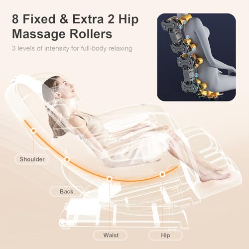 FURNIMAT 2025 Massage Chair Full Body, Zero Gravity Massage Chair with 10 Fix Rollers, Heating, Foot Massage, Auto Modes, ...