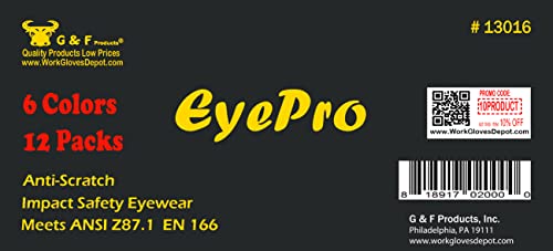 EyePRO Safety Glasses & Goggles Set, Clear Anti-Fog Lens, UV400 Protection, ANSI Z87.1 Certified, Adjustable, 6/12 Pack