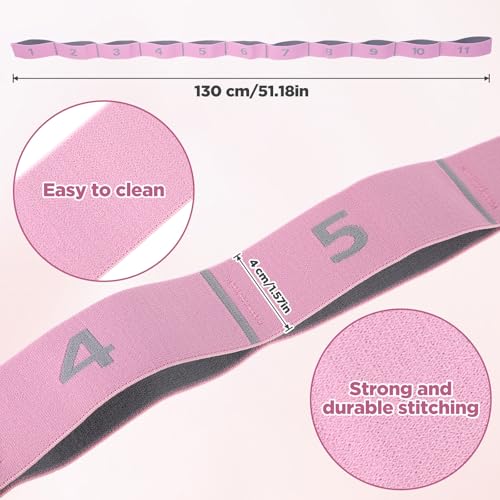 Stretching Strap with 11 Loops Yoga Stretch Strap for Physical Therapy Pilate Ballet Dance Non Slip Exercise Leg Stretch B...