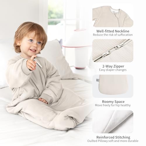 BubblePanda Rayon Made from Bamboo Sleep Sack 12-18 Months Long Sleeve Sleep Sack 1.5 Tog Supersoft Winter Baby Wearable B...