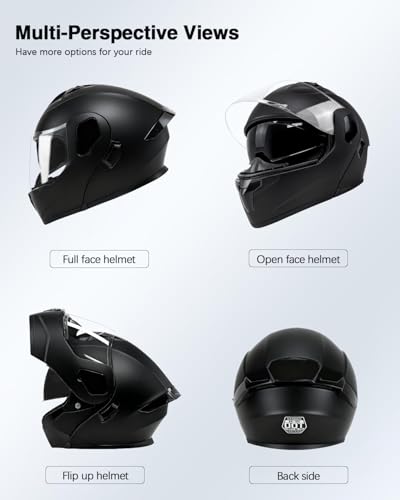 TTMiku Motorcycle Helmet, Youth Adult Full Face Flip Up Modular Dirt Bike ATV Motorbike Street Race Helmet Casco para Mot...