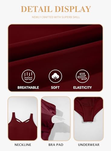 Eytino Plus Size Swimsuit for Women Back Crisscross Sports Tummy Control One Piece Bathing Suits(1X-5X)