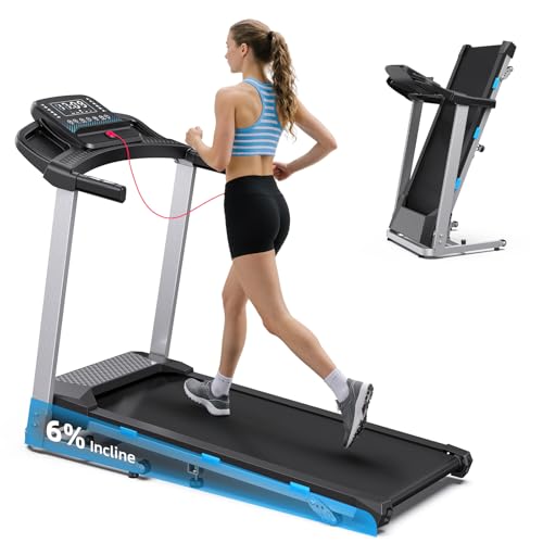 COZYINN Foldable Treadmill with Incline for Home Small - 350 lb Capacity, 3.0HP Quiet Folding Treadmill with Pulse Sensor ...