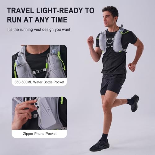 N NEVO RHINO 5.5L Running Vest for Women Men, Lightweight Hydration Vest with 1.5L Water Bladder, Breathable Water Backpac...