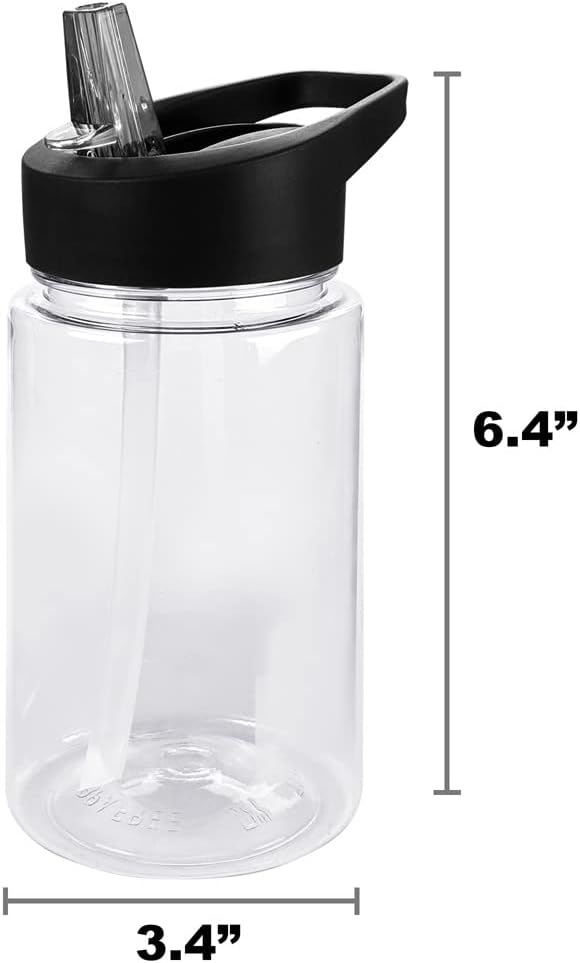 LOGOVISION Sesame Street Kids Tritan Plastic Water Bottle with Straw Lid and Handle, Reusable Tumbler for Toddlers, Unisex for Girls and Boys, 12oz, Big Elmo