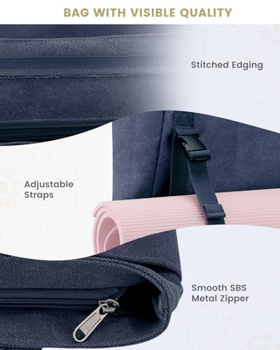 Gonex Yoga Mat Bag, Yoga Gym Bag Tote Bag with Multi Pockets For Women Men, Canvas Yoga Mat Carrier Take in Out Mat Easily...