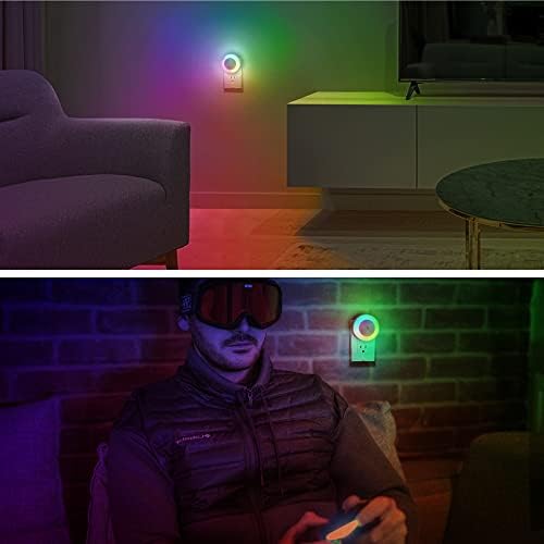 Briignite Night Light for Kids, RGB Color Changing, Plug-in, Multicolor Round Shade, Model ABRNL00109N-2, 2 Pack
