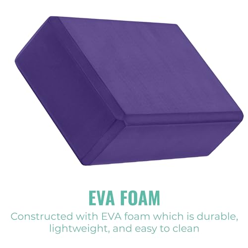 Upward Fit 3" Yoga Block, 10 Pack Bulk EVA Foam Yoga Blocks, Firm and Supportive Yoga Brick, Balance Foam for Stretching, ...
