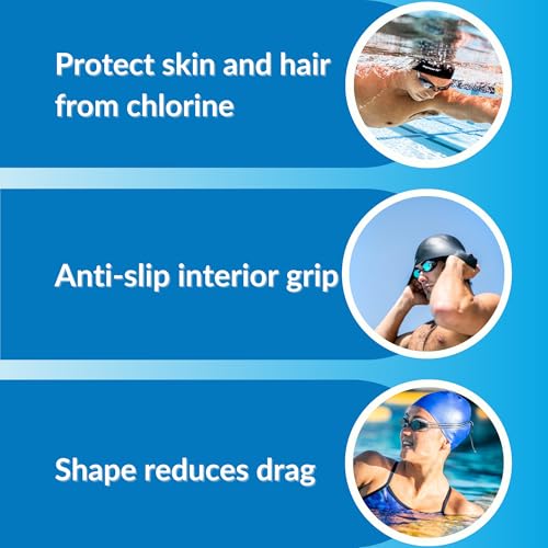 Sporti Flower Swim Cap - Swim Cap for Women- Stylish, Heavy-Duty Rubber, Hair Protection - Ideal for Water Enthusiasts