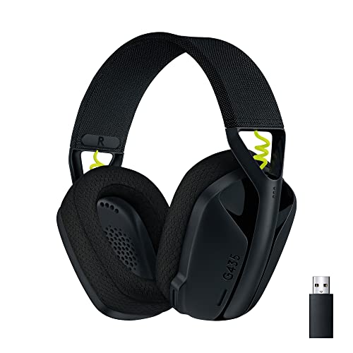 Logitech G435 Lightspeed & Bluetooth Wireless Gaming Headset - Lightweight Over-Ear Headphones, Built-in mics, 18h Batter...