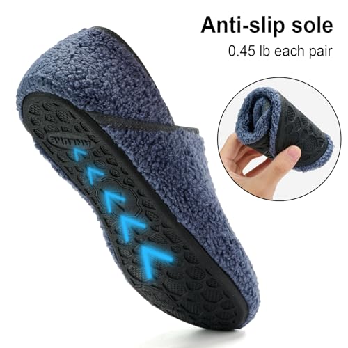 ANLUKE Slipper for Women Men Slipper Socks Fuzzy House Shoes Rubber Sole Slip On Soft-Lightweight Non Slip Indoor/Outdoor