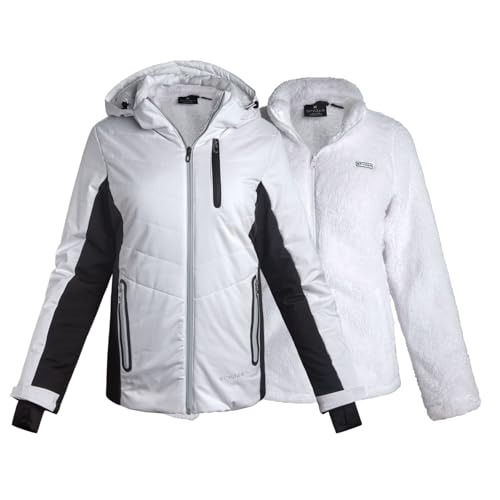 Spyder Womens Ski Jacket - Faux Fur Lined Insulated 3 in 1 Puffer Jacket - Reversible Quilted Winter Coats for Women