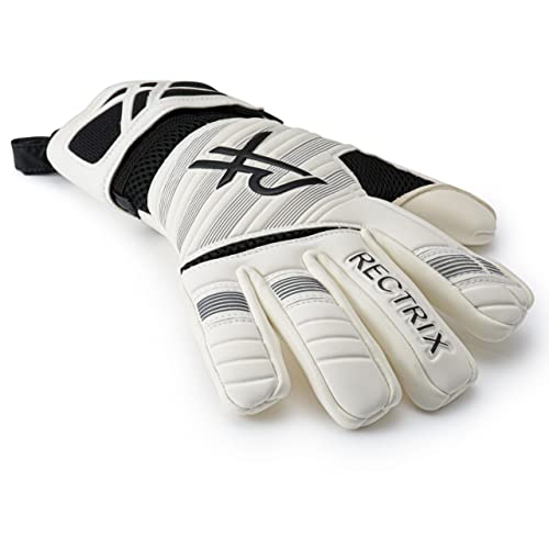 Rectrix 1.0 Goalkeeper Gloves (with Free Zip Case) - Negative Cut - Youth & Adult Sizes - Pro-Level Grip for Football Socc...