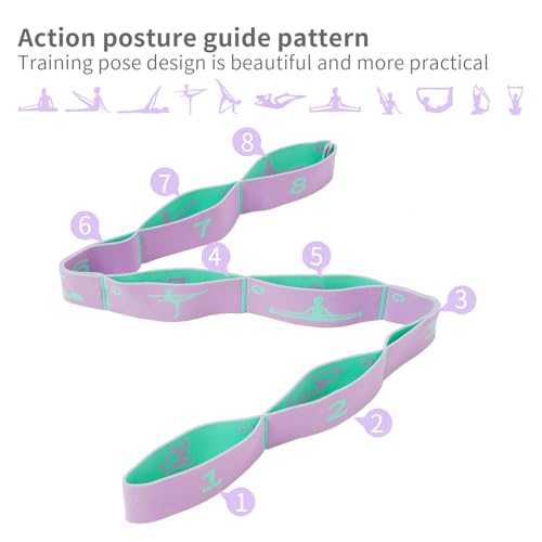 Extended 8 Loops Kids' Elastic Band – Adjustable Dance & Gymnastics Stretch Strap for Children's Training, Yoga, Pilates, ...