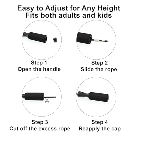 Jump Rope for Fitness – Adjustable PVC Exercise Rope with Tangle-Free Design & Comfortable Foam Handles, Ideal for Cardio,...