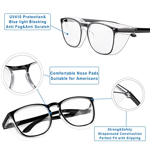 SQIMZAR Safety Glasses Goggles For Women Nurses Protective Eyewear,Anti Fog Safety Goggles
