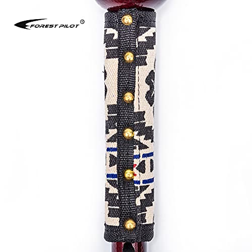 FOREST PILOT 3pc Detachable Hardwood Walking Stick for Hiking with Compass 48 Inches - Soft Hand Strap - Rubber Tip Cover