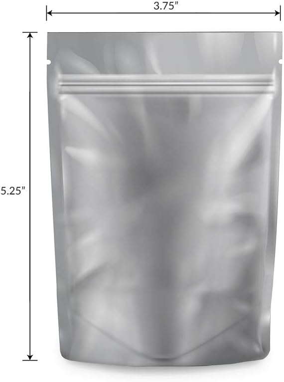 Mylar Smell Proof Bags - White/Clear - 1000 Count-5.25X3.75-1/8 Ounce - Packaging Bags - Mylar Bags For Food Storage - Resealable Bags - Storage Bag - Edible Packaging - Dry Herb Packaging