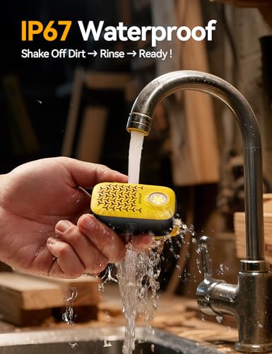 JOYROOM Wearable Bluetooth Speakers, Clip-On Wireless IP67 Waterproof Small Portable Magnetic Speaker with Light, Clean So...