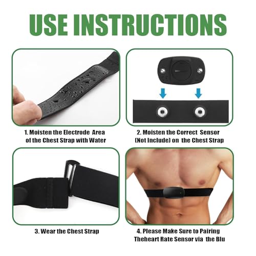 Heart Rate Monitor Chest Band for Polar H10 H9 H7, Adjustable Waterproof Replacement Chest Strap Compatible with Polar Garmin