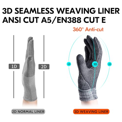 Vgo... Cut Resistant Work Gloves for Men Cold Weather, ANSI Level A5,Goat Leather Mechanic Gloves,Touchscreen(GA9604FWC5)